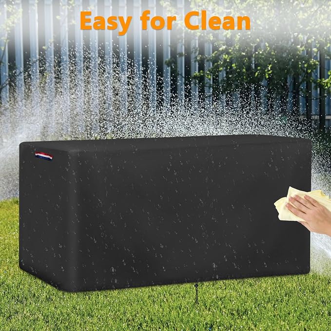 56 In Outdoor Storage Deck Box Cover for Rubber Maid Container Bin 134 Gal | 56x28x27,Waterproof Dustproof Heavy Duty Oxford Fabric,for Rubber Made ExLarge Resin Storage Deck Organization (134 Gal)