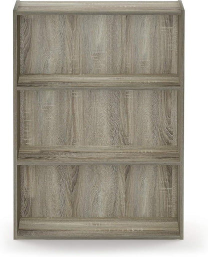 Furinno PASIR Book Shelf, 3-Tier Bookshelf, Storage Shelves Bookcase, 9.7 x 23.7 x 31.5, for Living Room, Bedroom, Home Office, Sonoma Oak