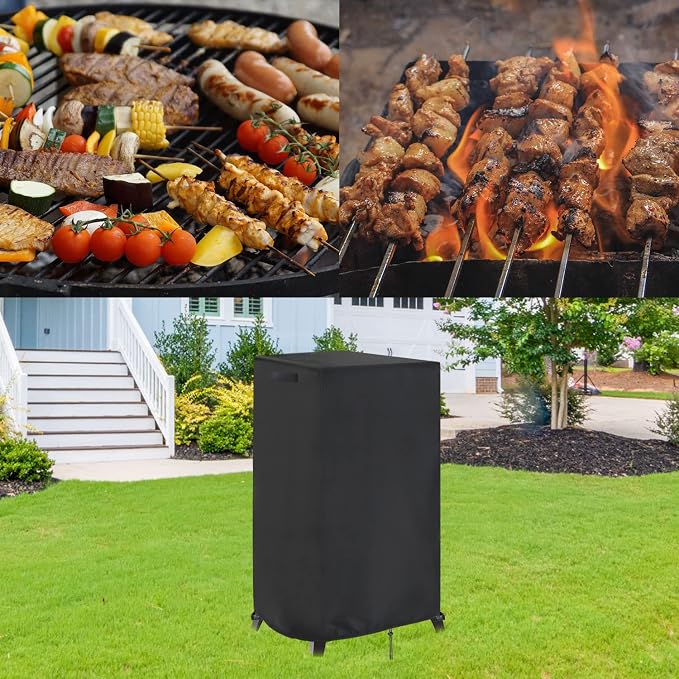 Smoker Cover for Royal-Gourme-t 28-Inch Smoker | Analog Electric Smoker Cover Waterproof Outdoor BBQ Cover - 21" L x 20" W x 33" H