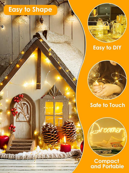 66FT 200 LED Fairy Lights Plug in, 8 Modes Twinkle Lights Warm White | Waterproof String Lights Outdoor Indoor, Memory, Timer, Copper Wire, Christmas Lights for Bedroom Garden Party Holiday Decor