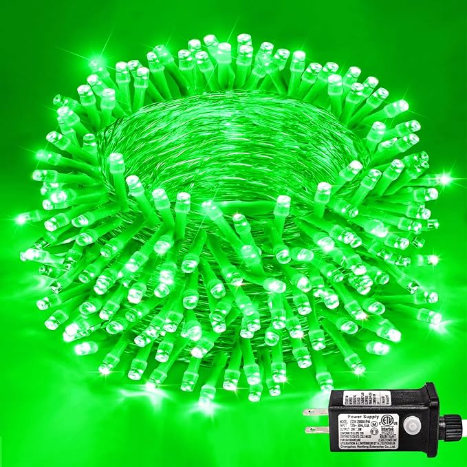 82FT 250 LED Outdoor String Lights, Green Christmas String Lights Indoor | Plug in Waterproof 8 Modes Clear Wire Twinkle Fairy Lights for Bedroom Outside Patio Yard Xmas Party Holiday Decorations