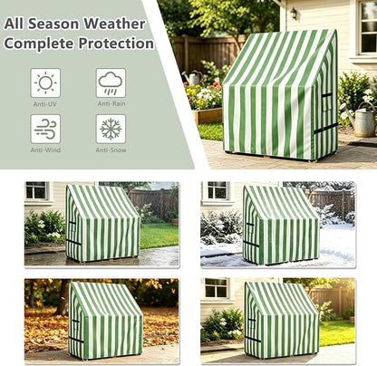 Kids Outdoor Mud Kitchen Cover,Heavy Duty Waterproof & Anti-UV Dustproof Outdoor Wooden Play Kitchen Covers,31.5" W x 19.7" D x 37.4" H,Cover Only(Green)