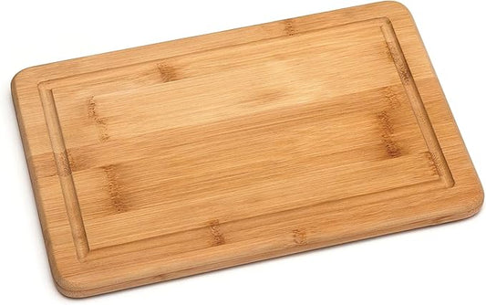 Lipper International Bamboo Wood Kitchen Cutting and Serving Board with Non-Slip Cork Backing, Small, 11-3/4" x 7-3/4" x 5/8"
