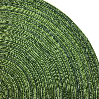 Red-A, Placemats, Round Placemats for Dining Table Set of 8 Woven Heat Resistant Non-Slip Kitchen Table Mats Diameter 14 Inch(Hunter Green)