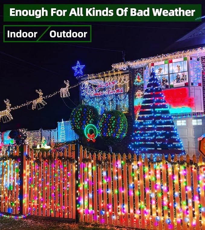QUHUATU 750 LED 246FT Christmas Lights Outdoor, Super Long Waterproof Christmas String Lights with 8 Modes, Christmastree Lights with Timer Memory for Fence Garden Xmas Wedding Party Decor Multicolor