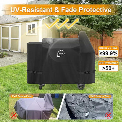 600D Heavy Duty Pellet Grill Cover for Pit Boss Austin XL & Rancher XL, Waterproof Wood Pellet Smoker Cover with Windproof Buckles, UV Resistant, No Tear, No Fading