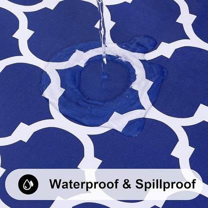Smiry Rectangle Table Cloth Cover, Waterproof Vinyl Tablecloth with Flannel Backing for Rectangle Tables, Wipeable Spillproof Plastic Tablecloths for Dining, Camping and Indoor (60"x102", Navy)