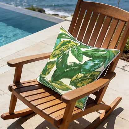 LVTXIII Outdoor Throw Pillow Covers Pack of 2 Patio Waterproof Pillow Cases Fade Resistant Accent Pillow Covers for Home and Garden Furniture Decoration, 18"x18", Lush Leaf Jungle