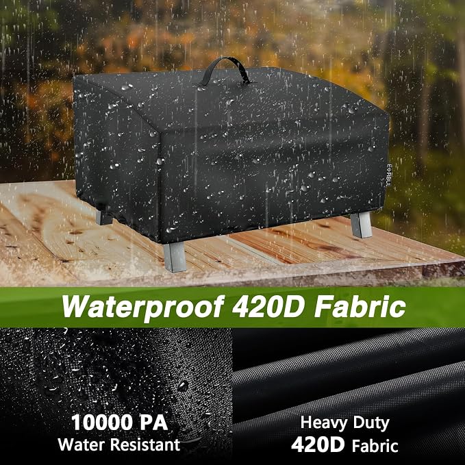 EVRBUL Portable Grill Cover Fit for Cuisinart CGG-306 2 Burner Gas Grill, 420D Tabletop Grill Cover Fit for Pit Boss 10697 75275 Fit for Royal Gourmet GT1001, 25" L x 19" W x 15" H