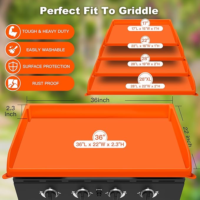 NancyL 22" Silicone Griddle Mat for Blackstone, Upgraded 22 Inch All-Encompassing Reusable Grill Mat Top Cover, Protect Griddle from Rodents, Insects, Debris and Rust