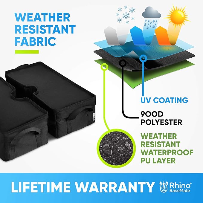 Rhino BaseMate 18" Umbrella Base Weight – Fits Offset, Cantilever & Outdoor Patio Umbrellas – Detachable Design – Black – Easy Setup