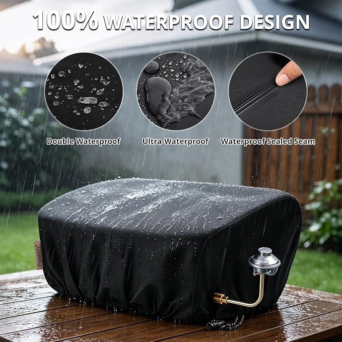 Griddle Cover for Blackstone 22 inch Tabletop Griddle with Hood,Custom Fit Waterproof UV Resistant Windproof Portable Grill Cover for Blackstone Adventure Ready and More Mini Camping Tabletop Griddle