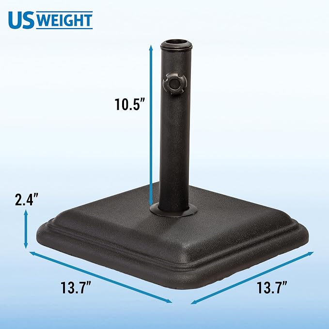 US Weight 26 Pound Umbrella Base for Patio Table - Black