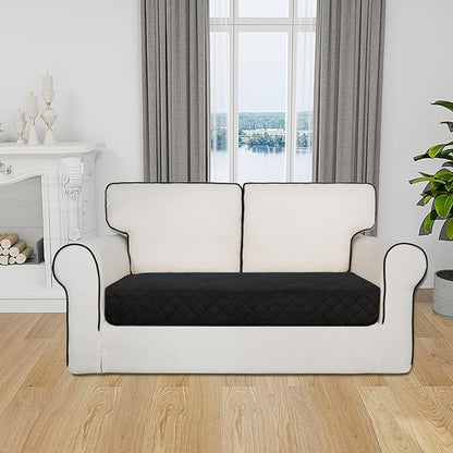 Easy-Going Sectional Couch Covers for Dogs L Shape Sofa Cover Reversible Sofa Slipcover Chaise Lounge Cover Furniture Protector Cover for Pets Dog Cat (30 x 50 inches, Black/Beige) | Black/Beige, Soft Sofa Slipcover For Dogs, Fits Left/Right Chaise Lou...
