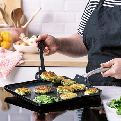 GreenPan Chatham Black Prime Midnight Hard Anodized Healthy Ceramic Nonstick, 11" Griddle Pan, PFAS-Free, Dishwasher Safe, Oven Safe, Black