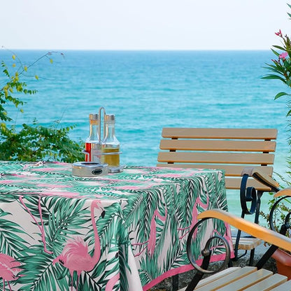 Outdoor Tablecloth with Umbrella Hole Umbrella Tablecloth Patio Tablecloths with Zipper for Courtyards, Terraces, and Beaches 60 x 102 in