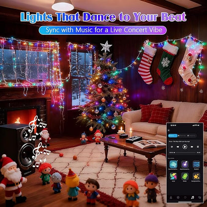 2025 New 88FT 240LED Smart Color Changing 4th of July String Lights Outdoor App Control RGB LED String Lights with Remote & Timer, Waterproof Twinkle American Flag Lights Indoor for Independence Decor