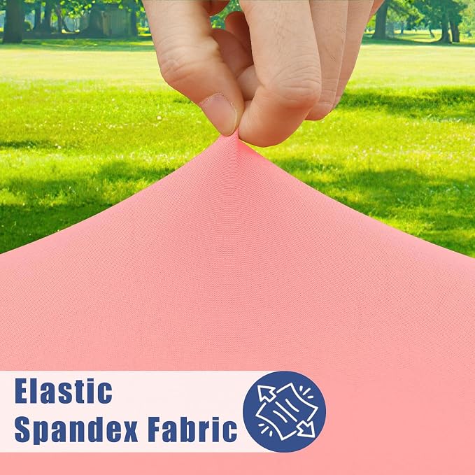 Moosfor 2 Pack Rectangle Spandex Fitted Table Cloth, 4FT Elastic Tablecloth | Washable Picnic Table Cover, Stretch Waterproof Table cloths for Party, Patio, Dining, Kitchen, 30" x 48", Coral Red