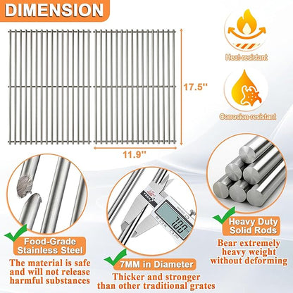 Spirit Grill Parts for Weber GS4 Spirit II/I 300 SER E310 S310 E320 S320 Accessories for Weber Spirit 2 Grill Parts Replacement for Weber Grates 7638 7856 7860,Flavorizer Bars 7636 67046 69797 3400302