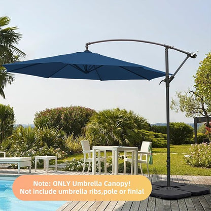 10ft Patio Umbrella Replacement Canopy for 8 ribs, Fits Hanging Offset Cantilever Market Outdoor Patio Shades，Canopy Only