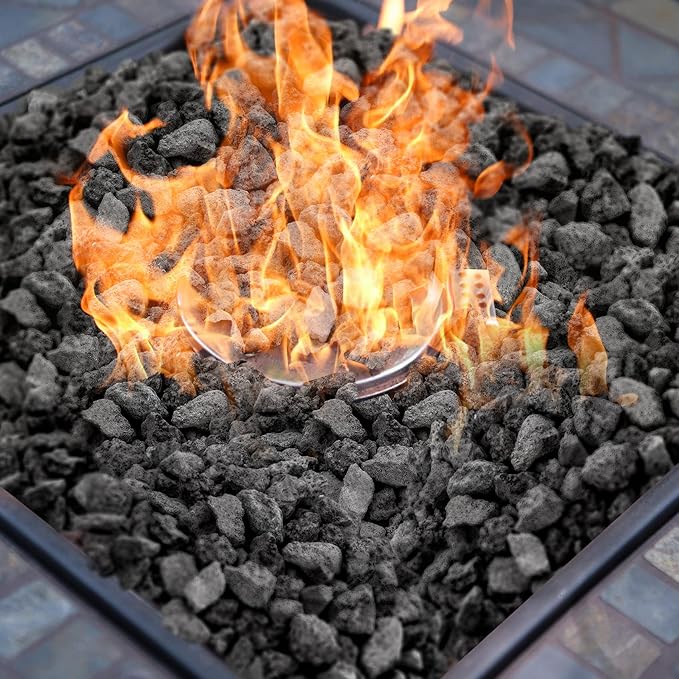 onlyfire Black Lava Rock 10 Pounds Volcanic Lava Stones for Indoor Outdoor Fire Pits Fireplaces Gas Grill and Landscaping, 0.8-1.2 Inch