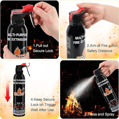 Fire Extinguisher for Home, 4 Pack Vehicle Fire Extinguishers with Mount, Portable Fire Extinguisher Effective on A, B, C, K Fires, Water-Based Extinguisher for Car Boat Office Truck Kitchen Garage RV