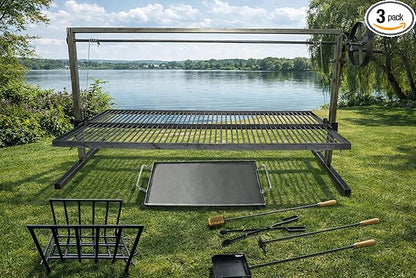 Iron Argentinian Style Santa Maria Grill- Size : 100 x 50 cm (40 x 20 in) Cod 1 (Santa Maria Grill + Brasier + Fire tools)