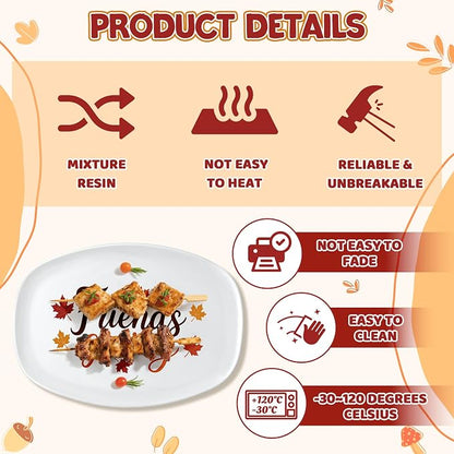 R HORSE Fall Thanksgiving Melamine Platter Gift for Friends | Friends Giving Reusable Serving Tray, Thanksgiving Serving Dish Plate for Turkey, Snack, Dessert, Fall Dinner Party Supplies