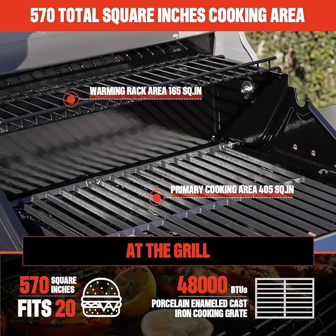 Monument Grills Mesa Series, Outdoor Barbecue Stainless Steel 3 Burner Propane Gas Grill, 48,000 BTU Patio Garden Grill with Side Burner and Knob Controls, Mesa325 with BBQ Cover
