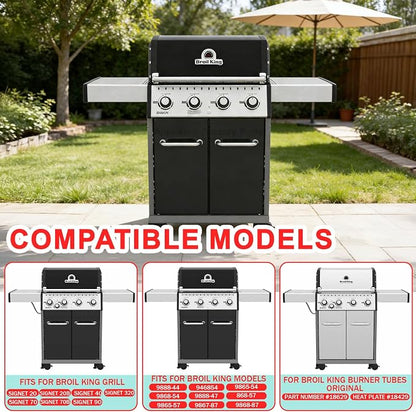 BBQ Grill Replacement Parts for Broil King Signet 320, Signet 20, 90, 9468-54, 9865-54, 9468-54, 9468-84 Sovereign Series, Grill Burner & Flav-R-Wave Heat Plate Shields for Broil King,Broil-Mate Grill
