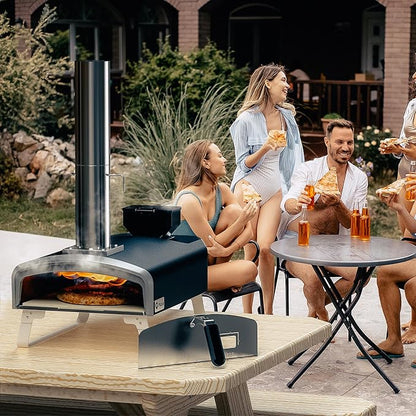 Portable Pizza Oven, Outdoor Pizza Stove, Wood Pellet Burning Pizza Oven with Pizza Stone for Outdoor Backyard Pizza Maker Garden Kitchen, PS105