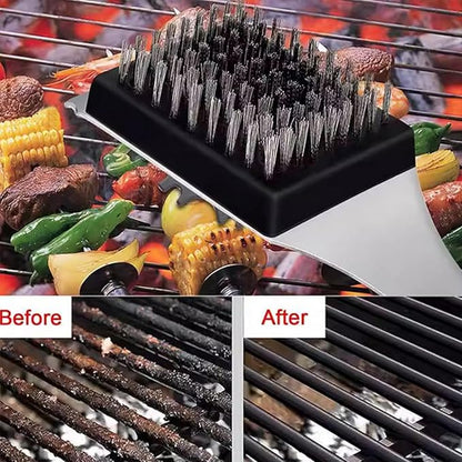 UIN Stainless Steel Grill Brush and Scraper 15.71”Long Handle Grill Cleaner for Outdoor BBQ, Cookout, Gas/Charcoal Grills
