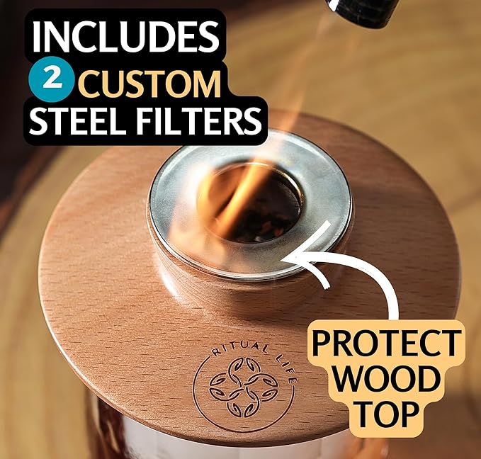 Whiskey Smoker Kit - Cocktail Smoker Kit with Torch, 2 Whiskey Glasses, 2 Ice Ball Makers, 6 Flavors Wood Chips - Old Fashioned Smokers - Bourbon Drink Smoking Set - Whiskey Accessories Gifts for Men