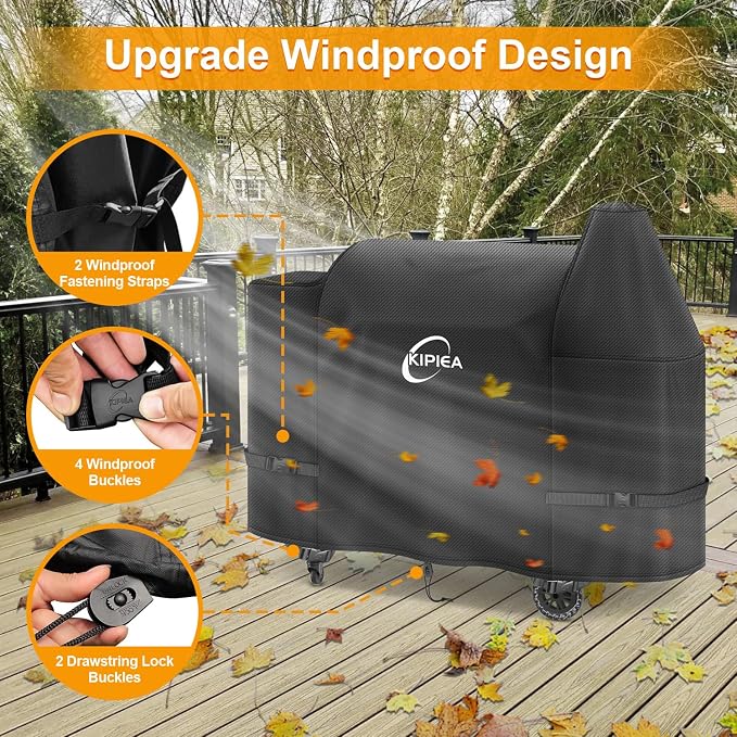 600D Heavy Duty Pellet Grill Cover for Pit Boss Austin XL & Rancher XL, Waterproof Wood Pellet Smoker Cover with Windproof Buckles, UV Resistant, No Tear, No Fading