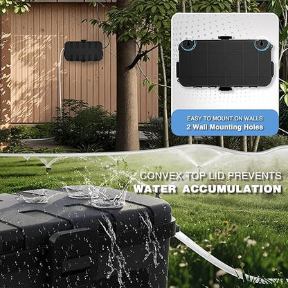 Flemoon [2 Pack] Outdoor Electrical Box Waterproof, Medium Weatherproof Electrical Box (11.5x5.2x4 inch) w/6 Cable Entry Ports, Extension Cord Cover for Power Strip, Timer, Plug, Holiday Light, Black