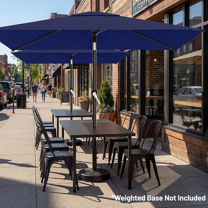AreShark 6.5' x 10' Rectangular Patio Umbrellas for Outdoor, Outdoor Table Umbrella, Large Outdoor Patio Umbrellas with 6 Sturdy Ribs for Pool, Garden, Deck & Market (Navy)