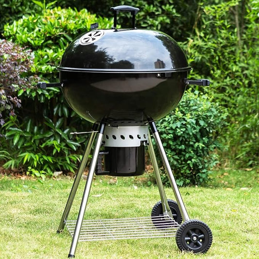 Sophia & William 22-inch Kettle Charcoal Grill with Thicken Chromeplated Grate, High-capacity Ash Catcher for Outdoor Picnic BBQ Patio Camping, Black