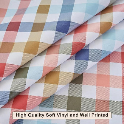 LIBERECOO Heavy Duty Vinyl Tablecloth with Flannel Backing Waterproof Oil-Proof Plastic Table Cloth Stain-Resistant Wipeable Rectangle or Square Table Cover for Indoor and Outdoor 60 x 84 Inch
