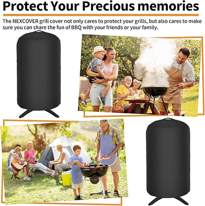 NEXCOVER Round Grill Cover | 19.5” Dia by 32”H BBQ Cover, Dome Smoker Cover, Fade & UV Resistant Barbecue Cover,Waterproof Heavy Duty Barbeque Cover,Compatible for George Foreman Gfo3320 Gfo240 Grills