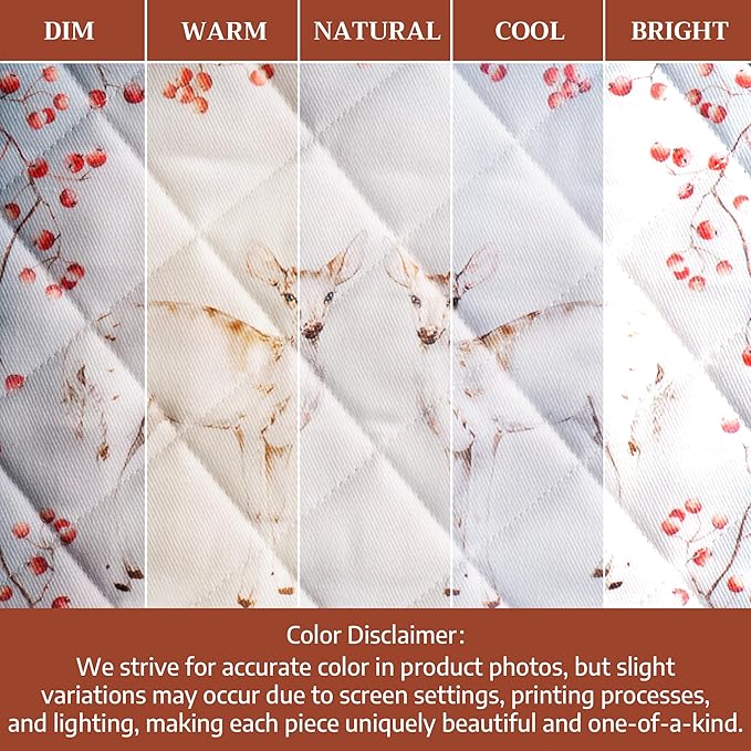Maison d' Hermine Pot Holders Set 100% Cotton Heat Resistant Potholders 8" x 8" Hot Pads with Loop for Thanksgiving Christmas Decorations BBQ Baking Handling Hot Pans (Pack of 2, Fairy Tale Forest)