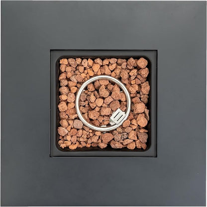 28'' Propane Fire Pit Table, 50,000 BTU Steel Gas FirePit for Outdoor, Fire Table with Lid, Add Warmth & Ambience to Gatherings and Parties On Patio Deck Garden Backyard, Grey.
