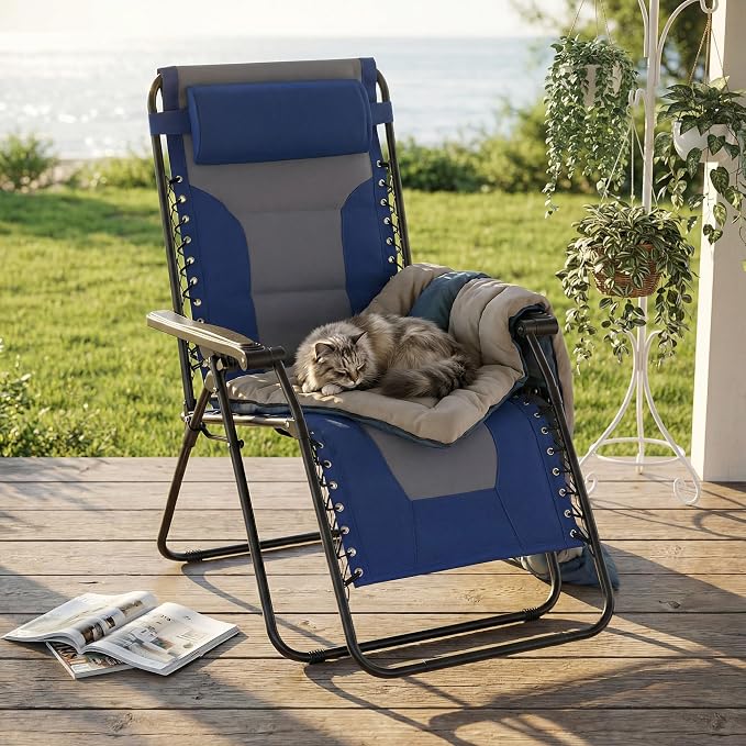 Alpen Zero Gravity Chair, Portable Padded Patio Chairs for Outdoor Camping | Portable Padded Patio Chair with Foldable Design for Camping, Outdoor events, Balconies and Backyard Relaxation.