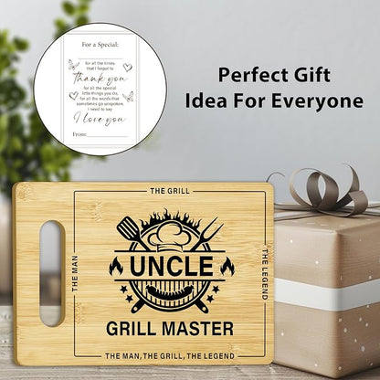 Best Uncle Gifts from Nephew, BBQ Cutting Board-Grill Master, Charcuterie Board for Kitchen Decor, Birthday Gift For Uncle Men -08