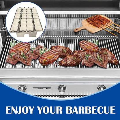 SafBbcue Heat Plate Flame Tamer with Ceramic Briquettes Replacement Parts for Lynx LDR27 LDR30 LIJ27 LIJ30 LDR42 LIJ42 LDR54 LIJ54 LSB1 LSB2 LBQ27 LBQ36 LBQ48