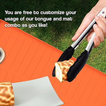 VIDASTORE Silicone Grill Mat Cover for Blackstone 36 Inch + Grill Tongs