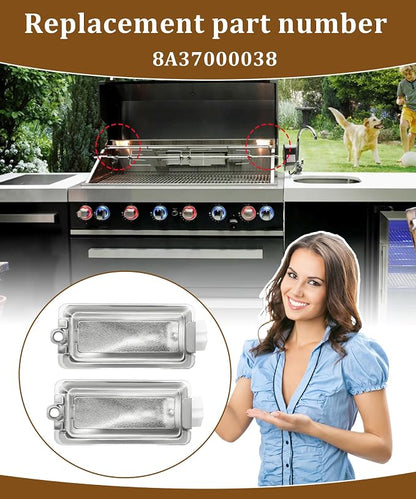 2Pcs 8A37000038 Halogen Grill Light | Fits for Mont Alpi Outdoor Island Grills (MAi805 MAi400 & MA-957) and Built-in Grills (MABi805 & MABi400)