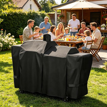 Grill Cover for Pit Boss PB1285KC Combo Grill, Waterproof Heavy Duty | Cover Fits Pit Boss PB1285KC KC Combo Platinum Series Wood Pellet & Gas Grill, 600D Outdoor BBQ Cover with Weather Protection