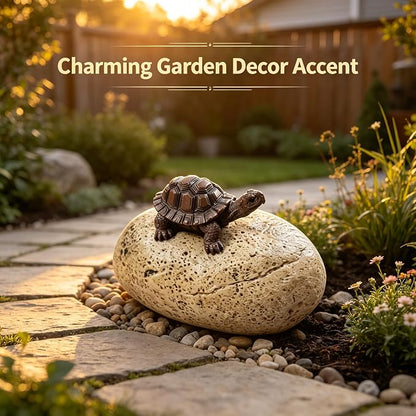 Turtle Key Hider Outdoor Waterproof Resin Garden Decor Spare Key Secret Box | Hidden Compartment on Bottom, Stores Keys and Small Trinkets, Charming Decorative Accent for Lawn and Flower Beds