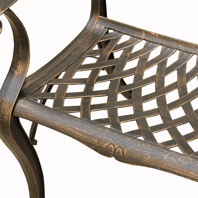 Oakland Living 1057-2777(8)-BZ Modern Outdoor Mesh Lattice Aluminum 95-in Bronze Large Rectangular Patio Eight Arm Chairs Dining Set