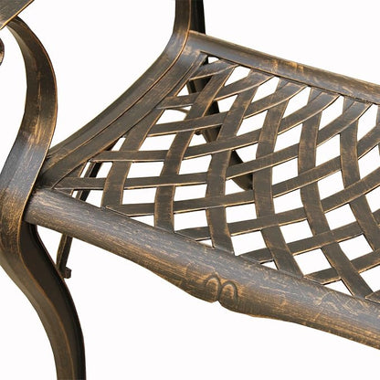 Oakland Living 1057-2777(8)-BZ Modern Outdoor Mesh Lattice Aluminum 95-in Bronze Large Rectangular Patio Eight Arm Chairs Dining Set